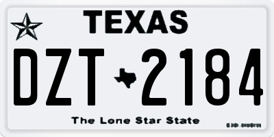 TX license plate DZT2184