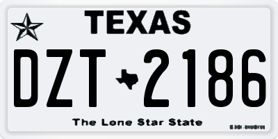 TX license plate DZT2186