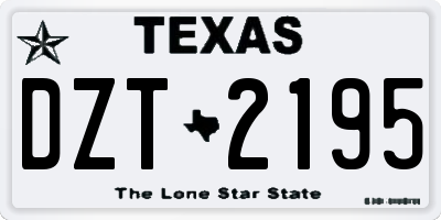 TX license plate DZT2195