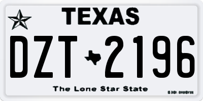 TX license plate DZT2196