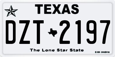 TX license plate DZT2197
