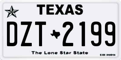 TX license plate DZT2199