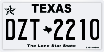 TX license plate DZT2210