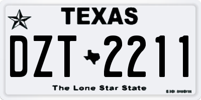 TX license plate DZT2211