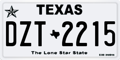 TX license plate DZT2215