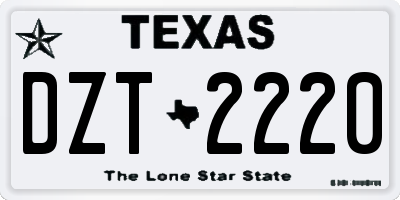 TX license plate DZT2220