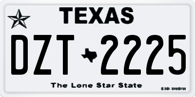 TX license plate DZT2225