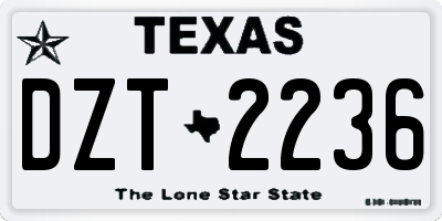 TX license plate DZT2236