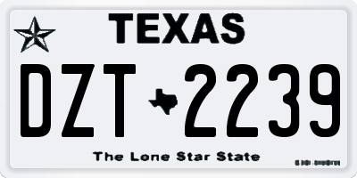 TX license plate DZT2239