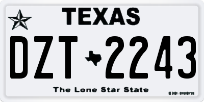 TX license plate DZT2243