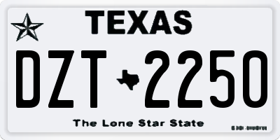 TX license plate DZT2250