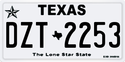 TX license plate DZT2253