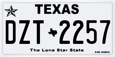 TX license plate DZT2257