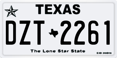 TX license plate DZT2261