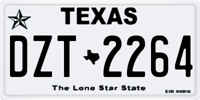 TX license plate DZT2264