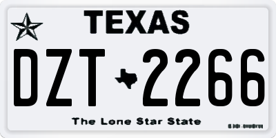 TX license plate DZT2266
