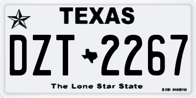 TX license plate DZT2267