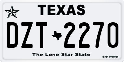 TX license plate DZT2270