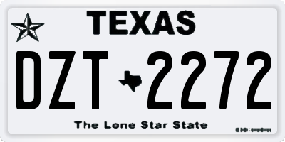 TX license plate DZT2272