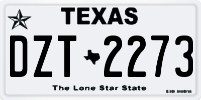 TX license plate DZT2273