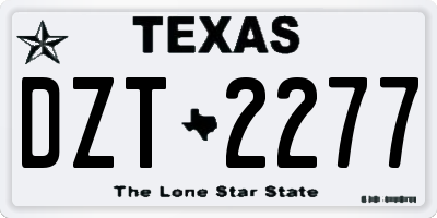 TX license plate DZT2277