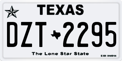 TX license plate DZT2295