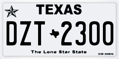 TX license plate DZT2300
