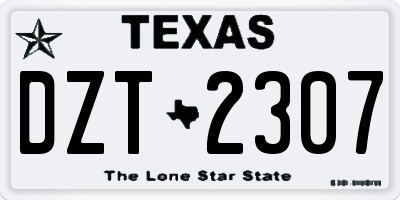 TX license plate DZT2307