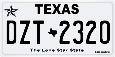 TX license plate DZT2320