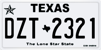 TX license plate DZT2321