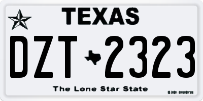 TX license plate DZT2323