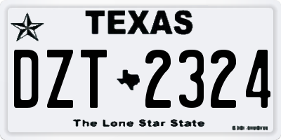 TX license plate DZT2324