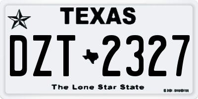 TX license plate DZT2327