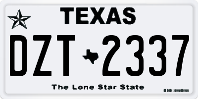 TX license plate DZT2337