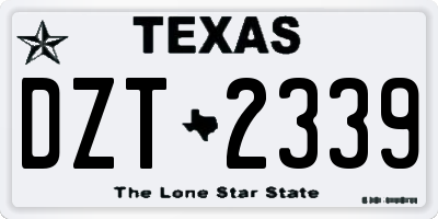 TX license plate DZT2339