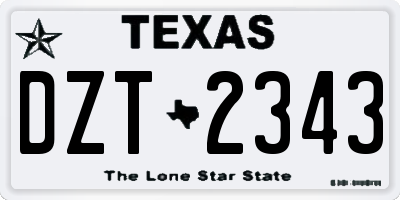 TX license plate DZT2343