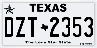 TX license plate DZT2353