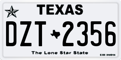 TX license plate DZT2356