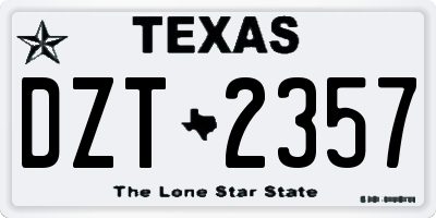 TX license plate DZT2357