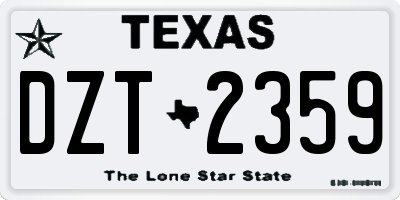 TX license plate DZT2359