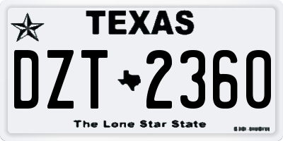 TX license plate DZT2360