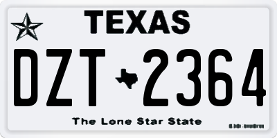 TX license plate DZT2364