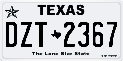 TX license plate DZT2367