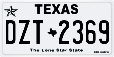 TX license plate DZT2369