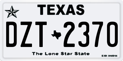 TX license plate DZT2370