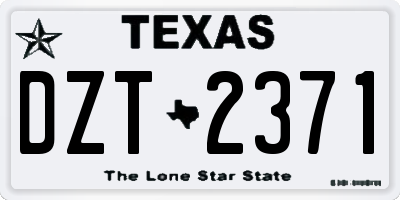 TX license plate DZT2371