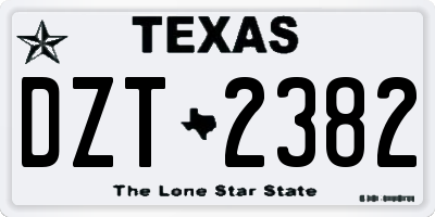TX license plate DZT2382