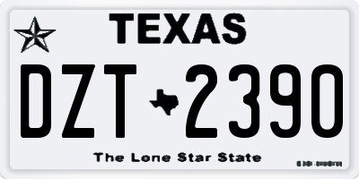 TX license plate DZT2390