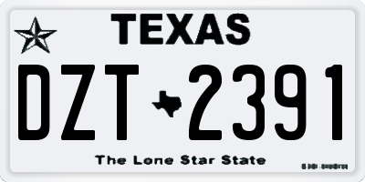TX license plate DZT2391