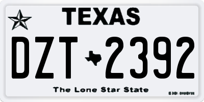 TX license plate DZT2392
